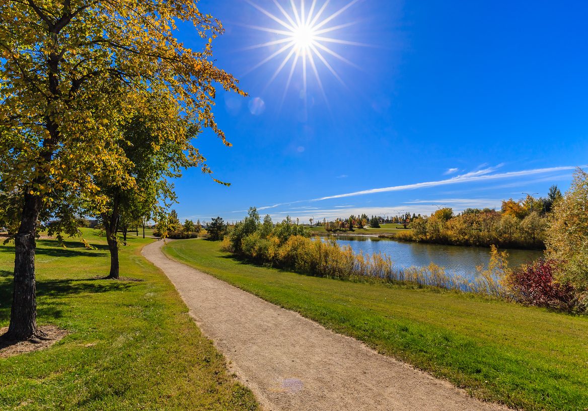 Suburban homes and green space in Lakewood, Saskatoon